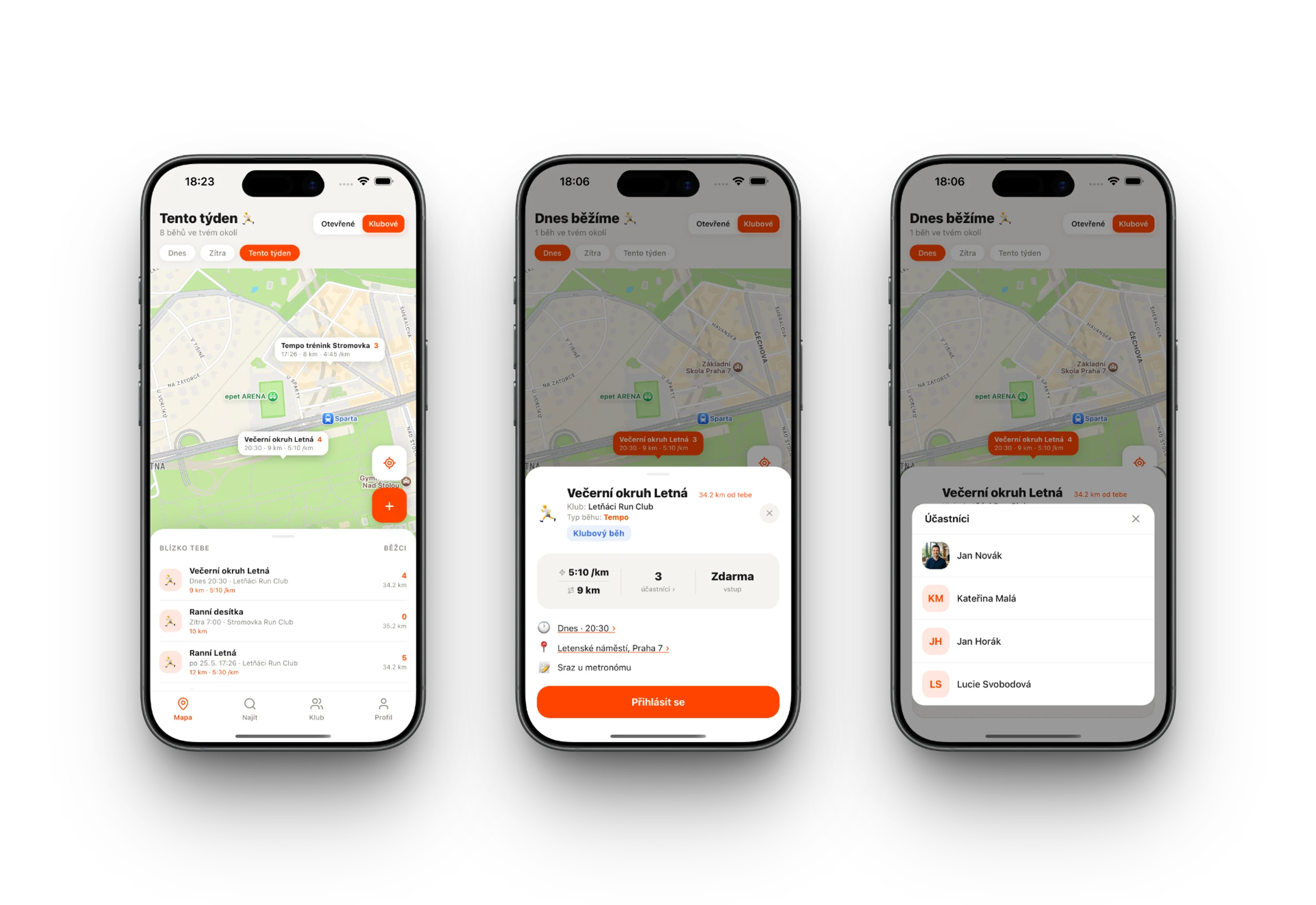 Runmates App — mapa-prihlasit-ucastnici