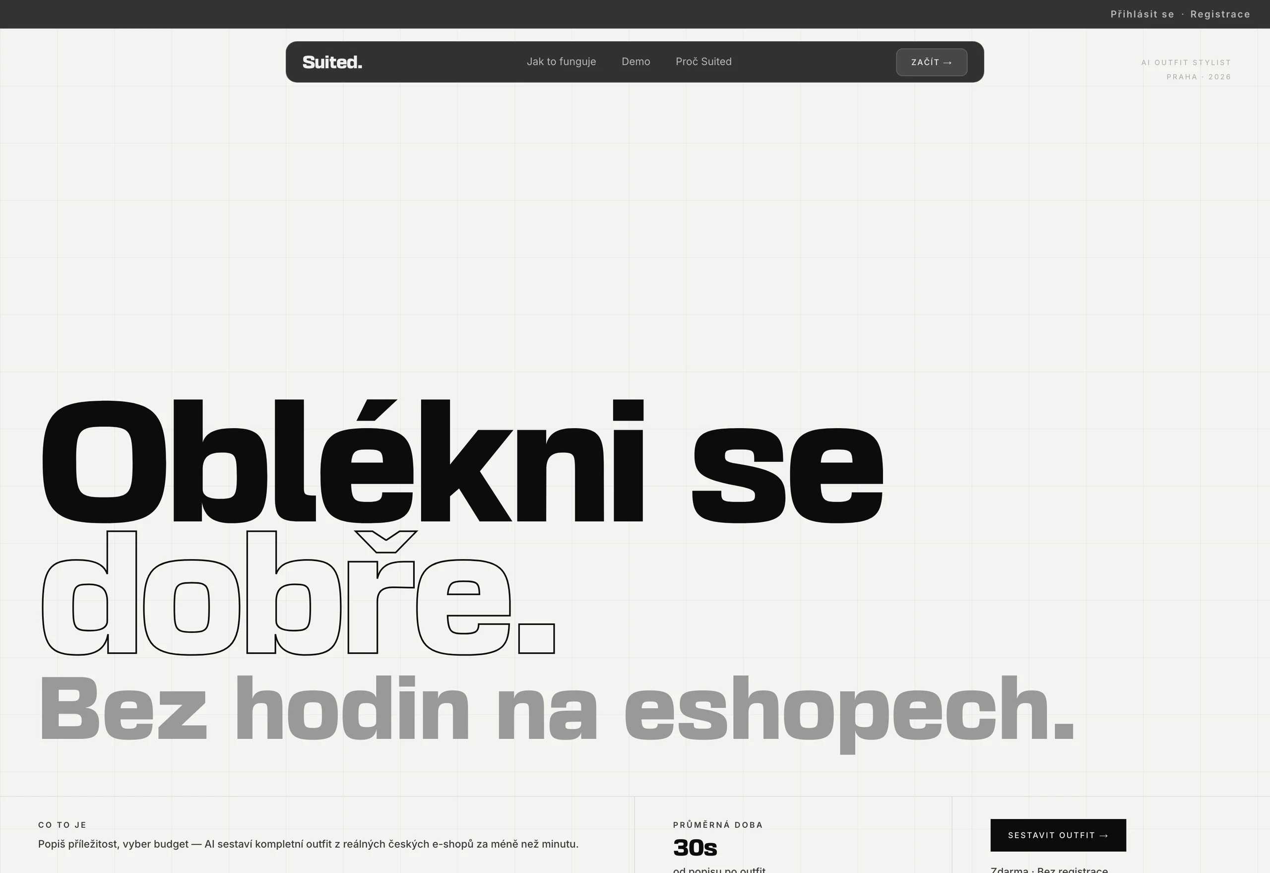 GetSuited — ukázka webu, Design → Development